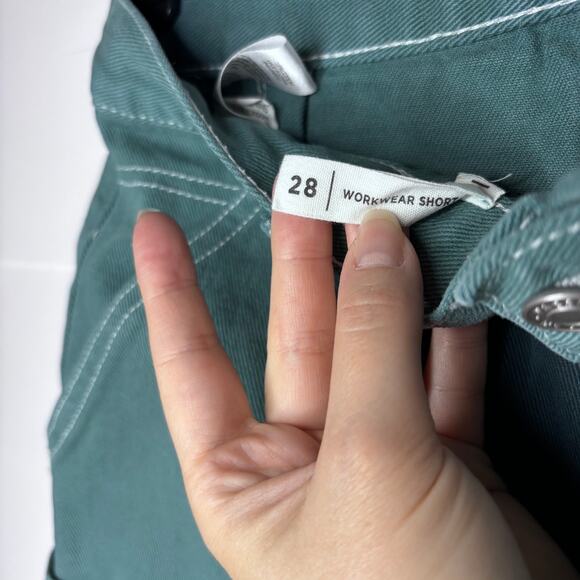 PACSUN GREEN DENIM SHORTS SIZE 28‎ - Picture 4 of 4